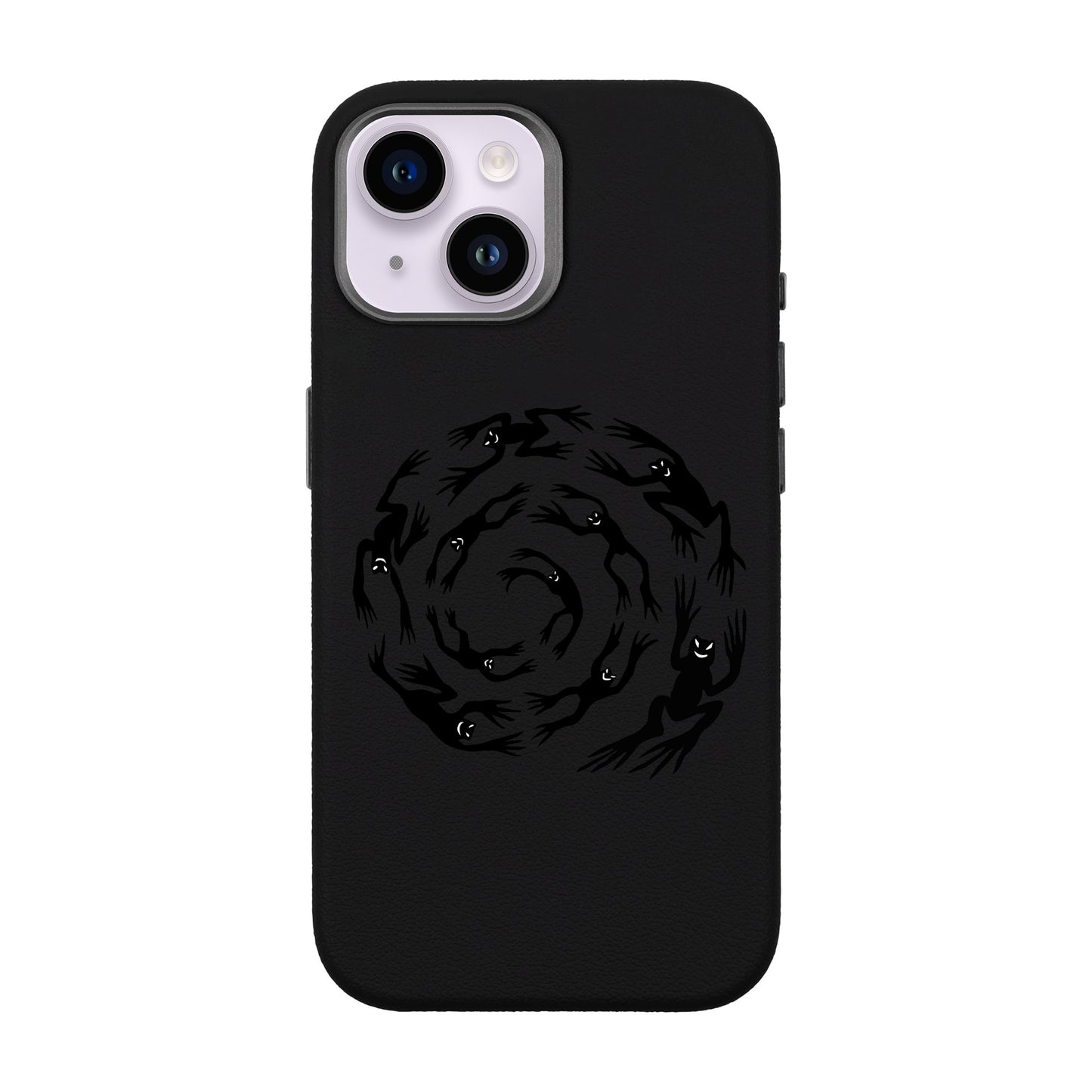 SWIRLING FROGS-iPhone 14 Leather Premium Kılıf MagSafe Özellikli