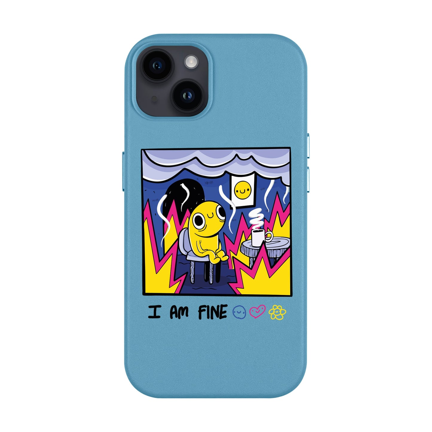 I AM FINE-iPhone 14 Plus Leather Kılıf MagSafe Özellikli