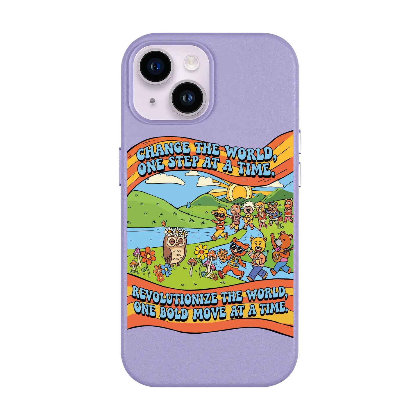 CHANGE THE WORLD-iPhone 13 Leather Kılıf MagSafe Özellikli