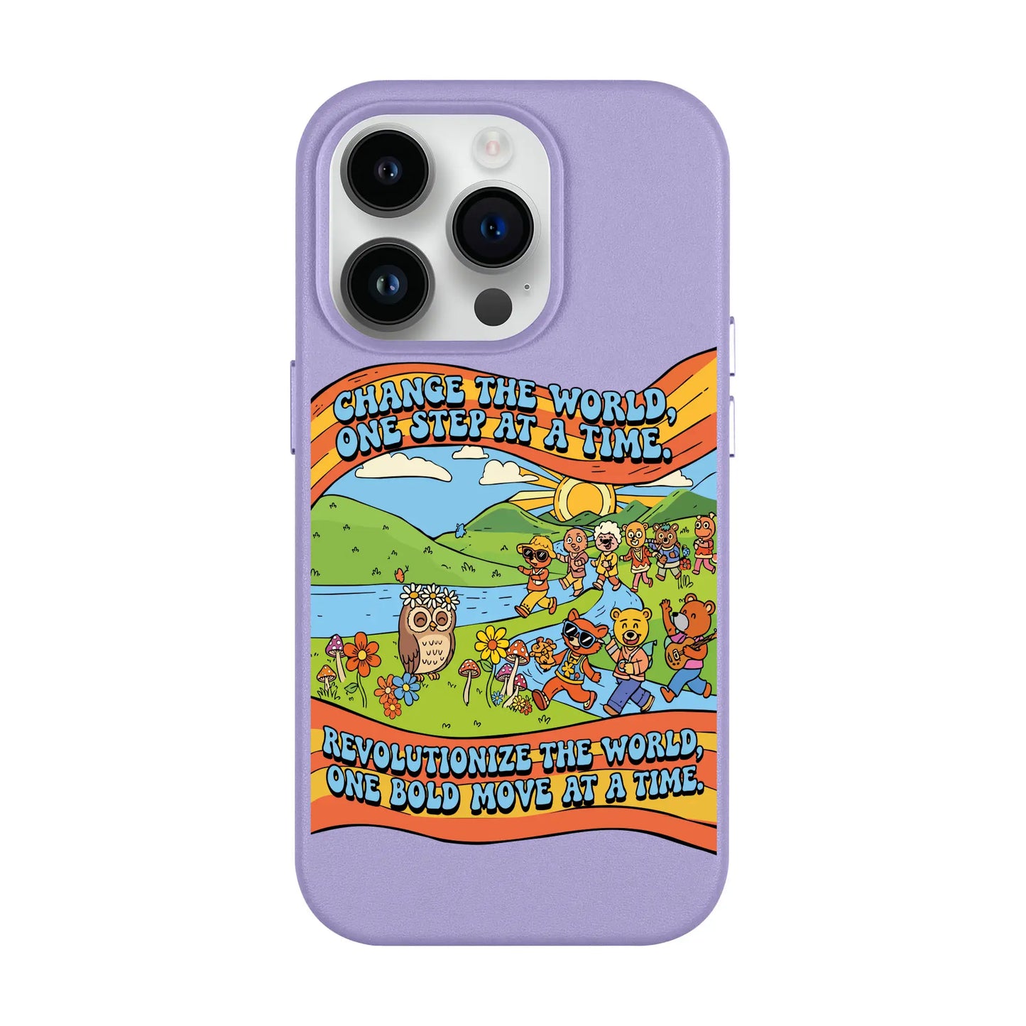 CHANGE THE WORLD-iPhone 14 Pro Leather Kılıf MagSafe Özellikli
