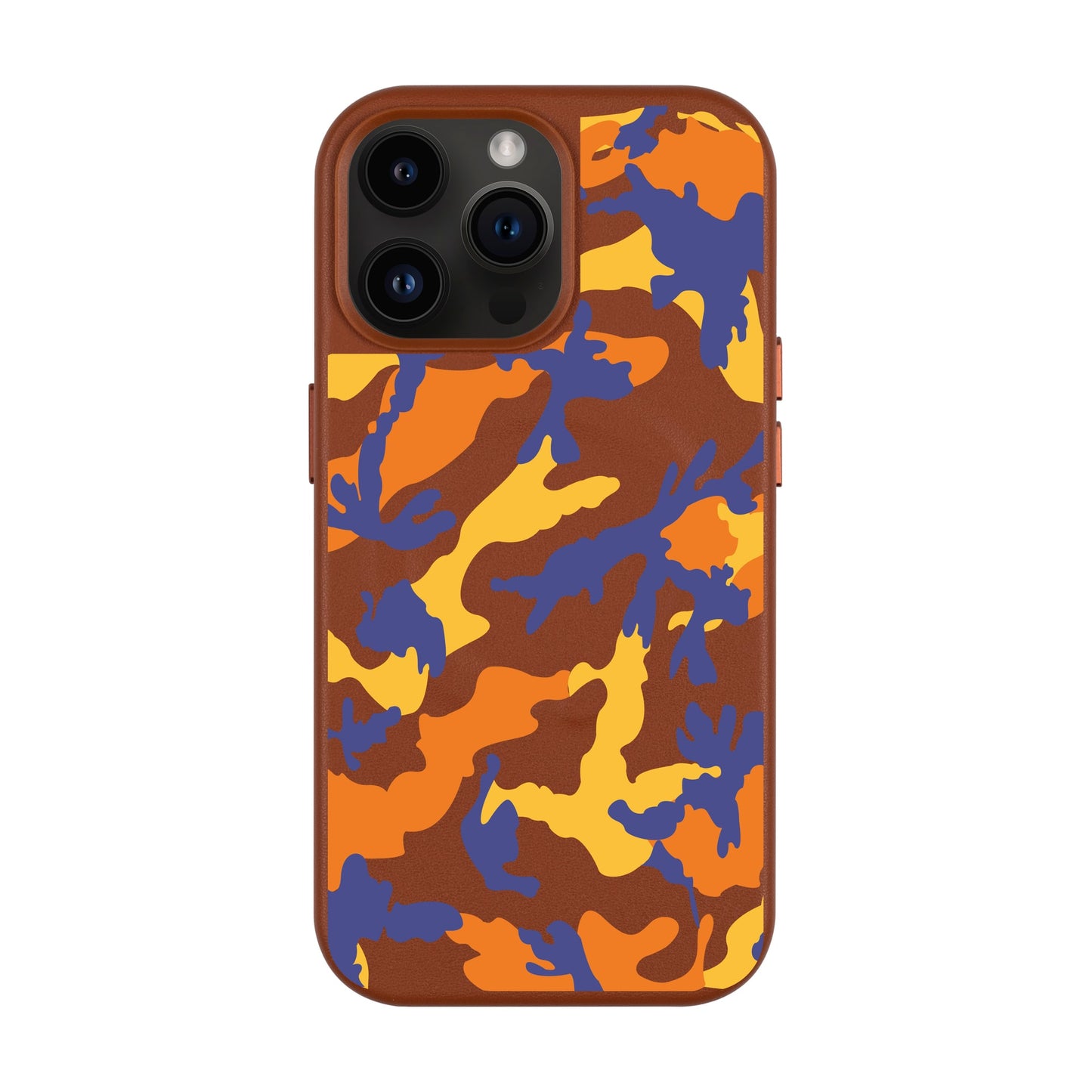 CAMOUFLAGE-iPhone 14 Pro Max Leather Kılıf MagSafe Özellikli