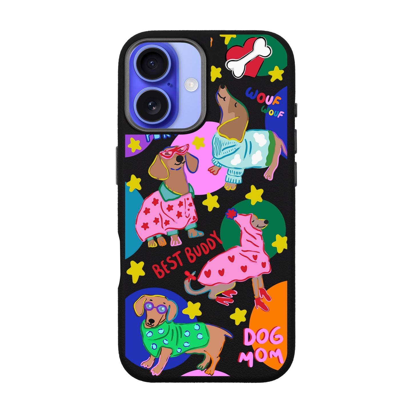 DOG MOM-iPhone 16 Plus Leather Premium Kılıf MagSafe Özellikli