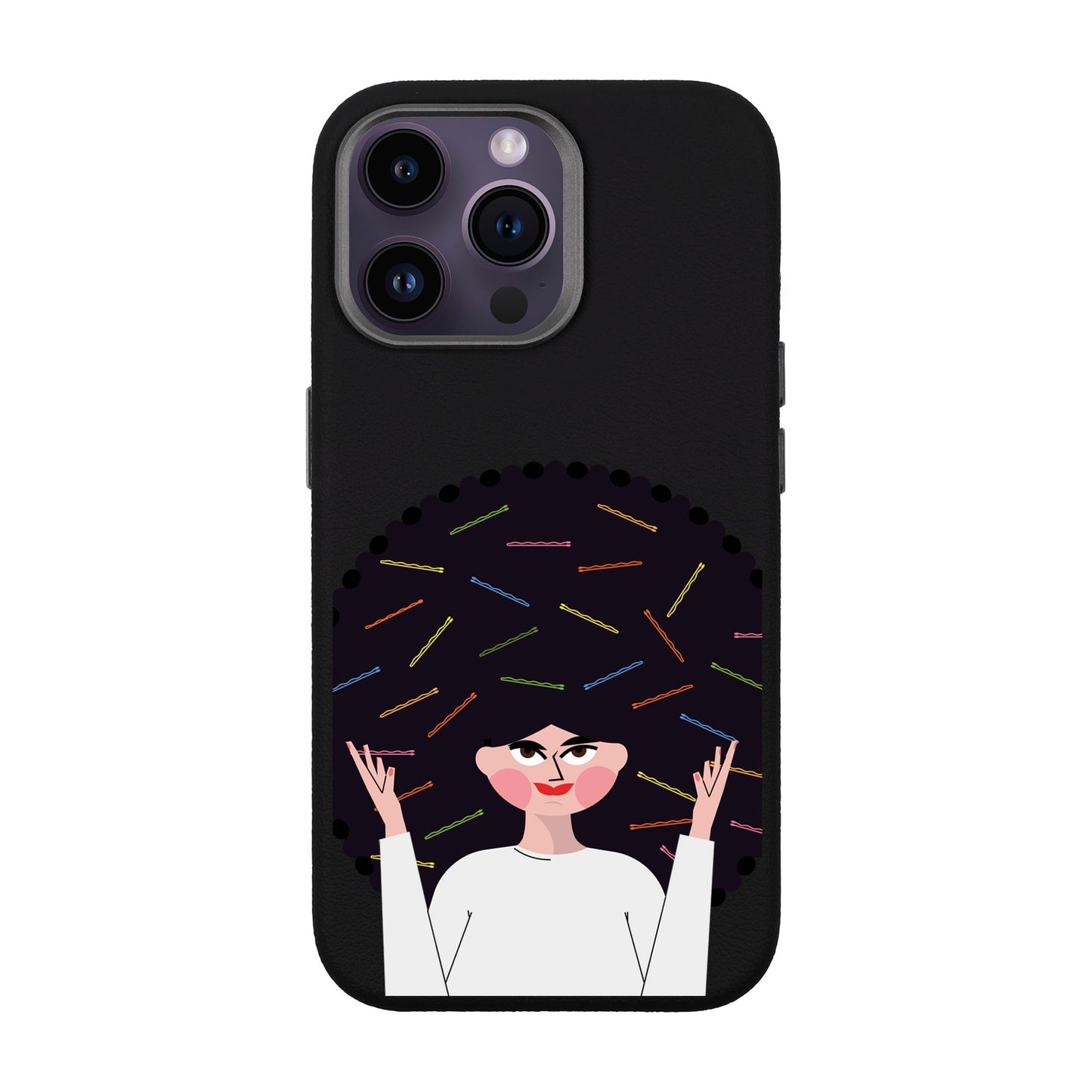 TANGLES OF HAPPINESS-iPhone 14 Pro Max Leather Premium Kılıf MagSafe Özellikli