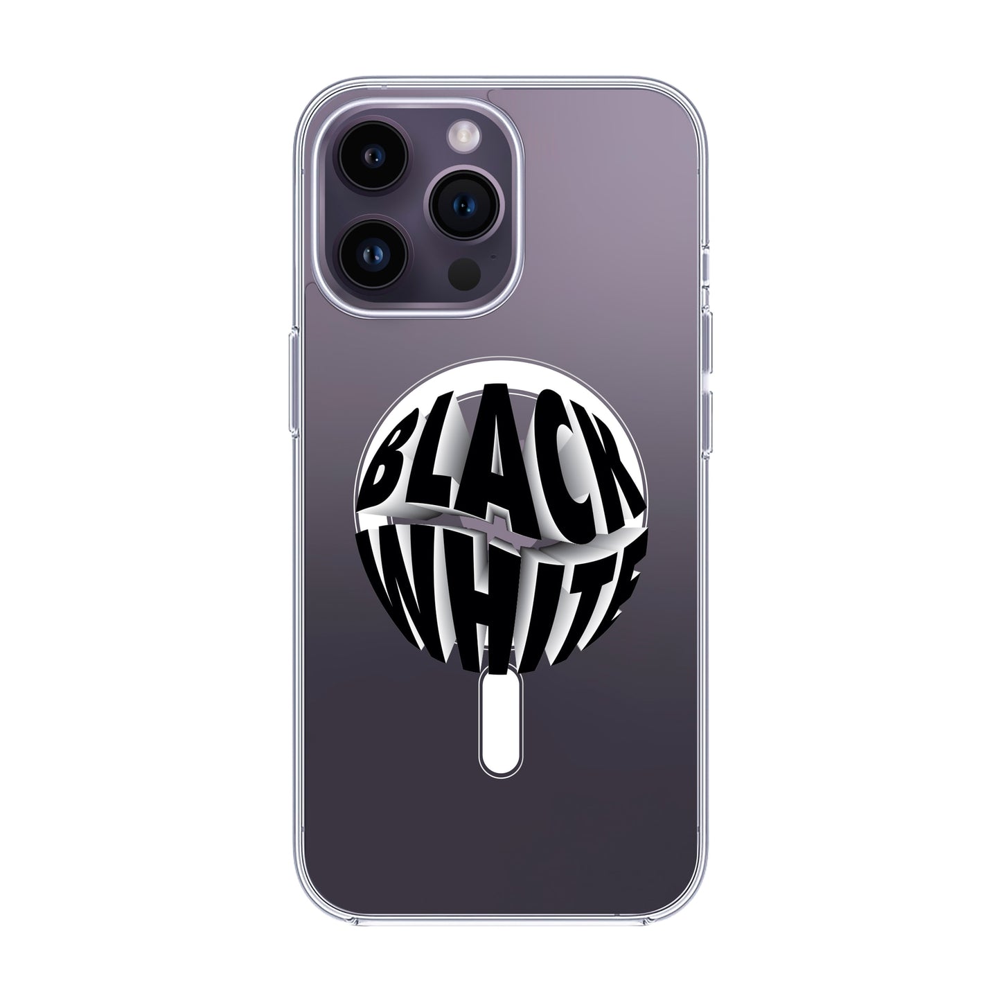 BLACK WHITE-iPhone 14 Pro Max Solid Kılıf MagSafe Özellikli