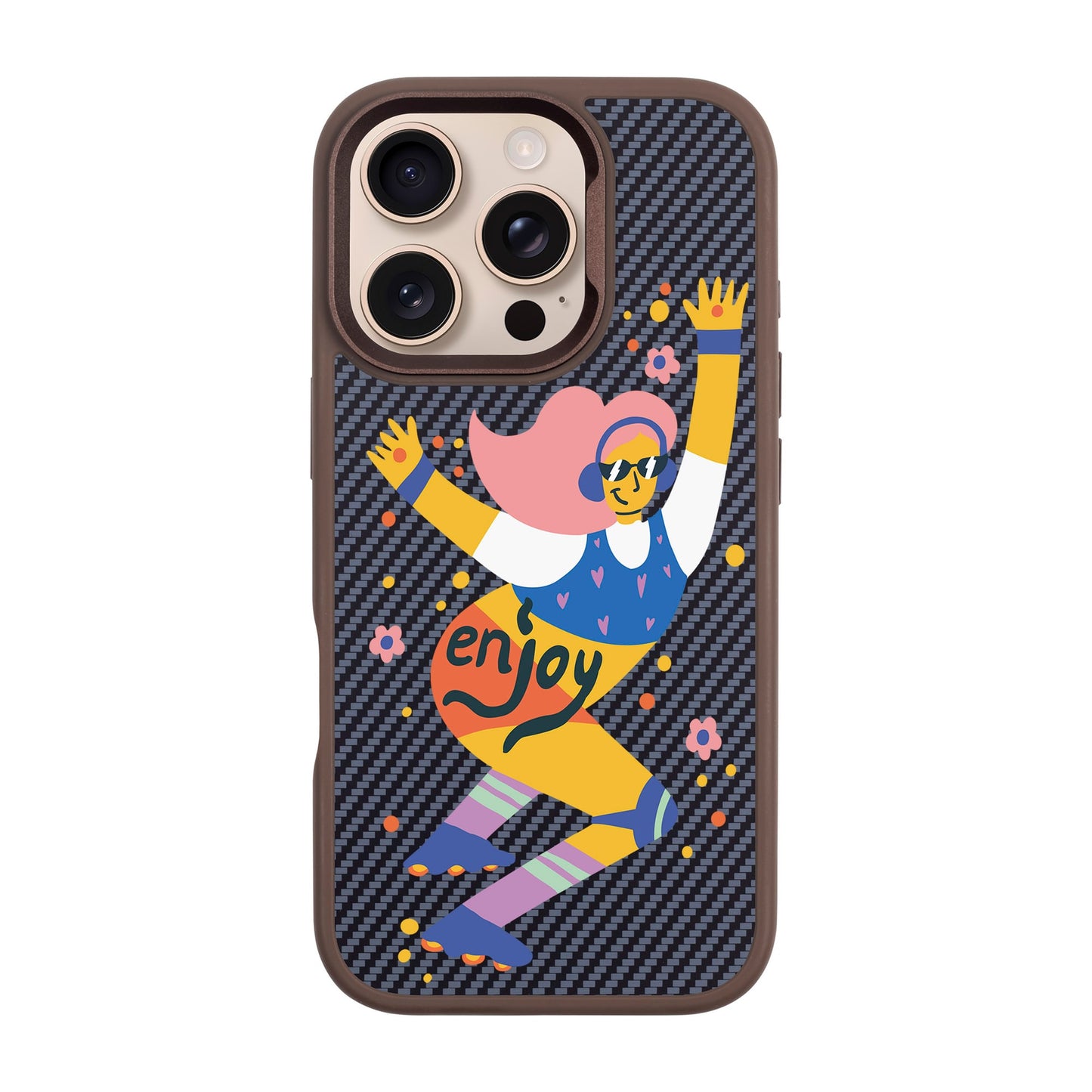ENJOY-iPhone 16 Pro Plaid Kılıf MagSafe Özellikli