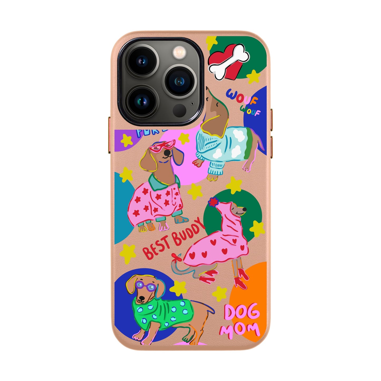 DOG MOM-iPhone 13 Pro Max Leather Kılıf