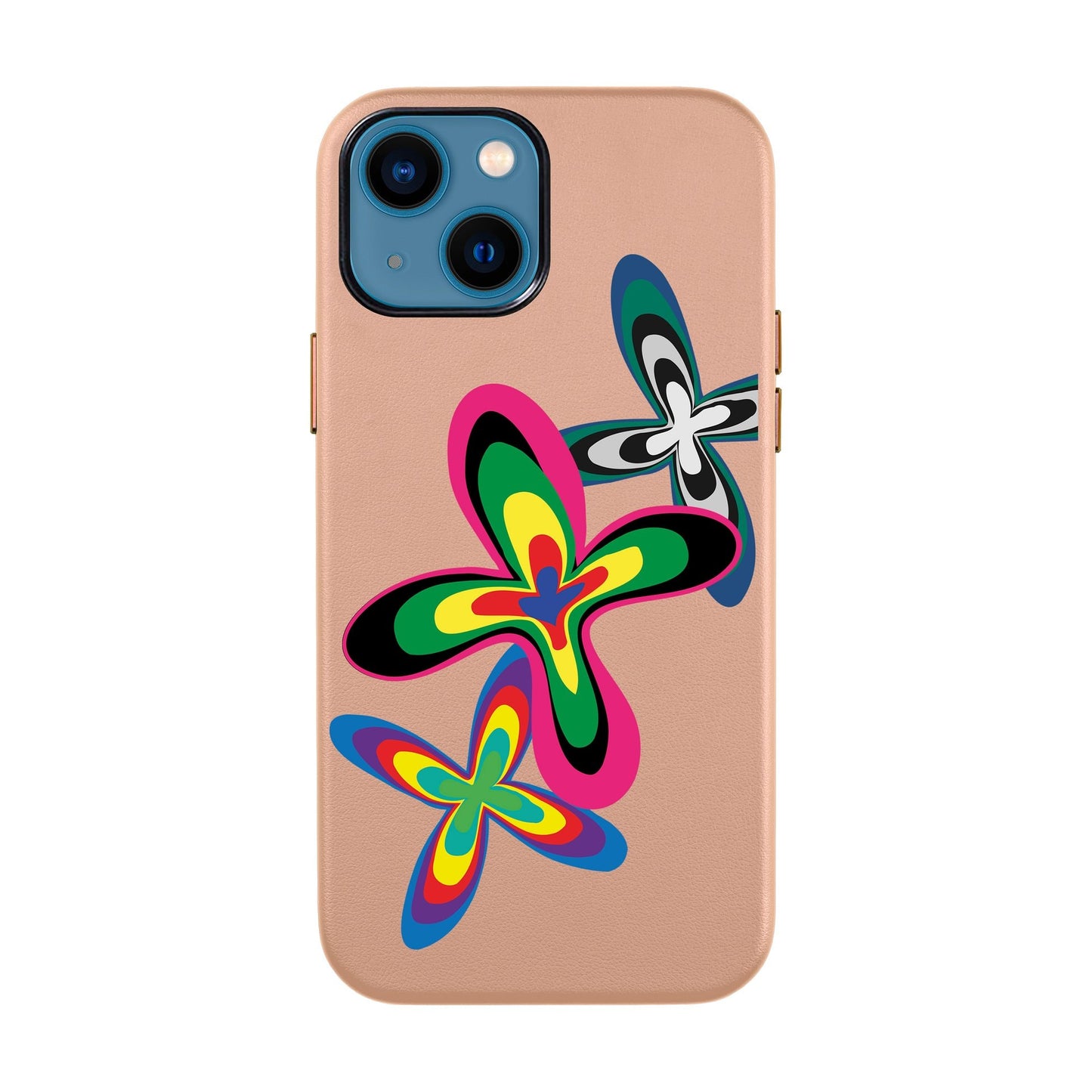 COLOR FLOWER-iPhone 14 Leather Kılıf
