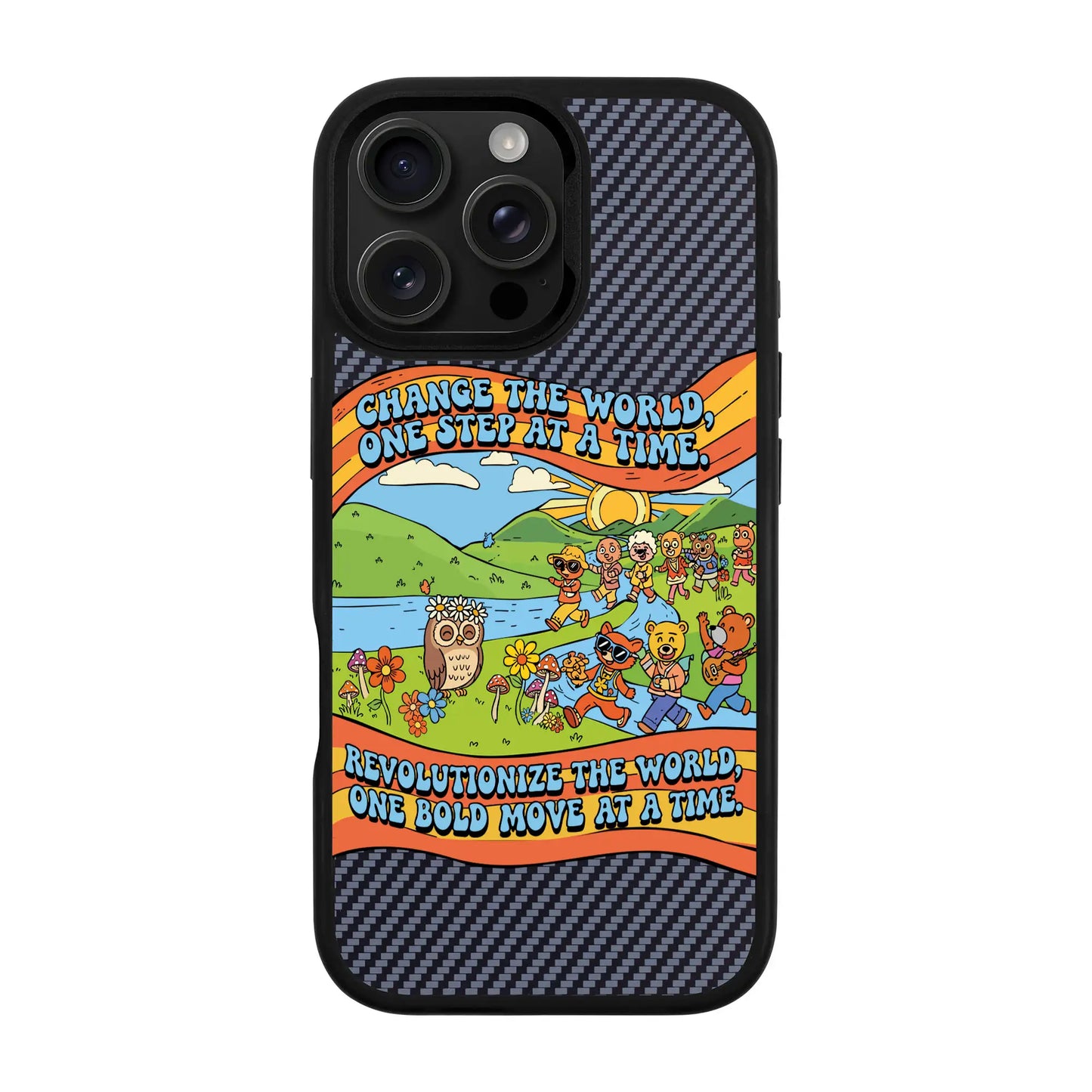 CHANGE THE WORLD-iPhone 16 Pro Max Plaid Kılıf MagSafe Özellikli