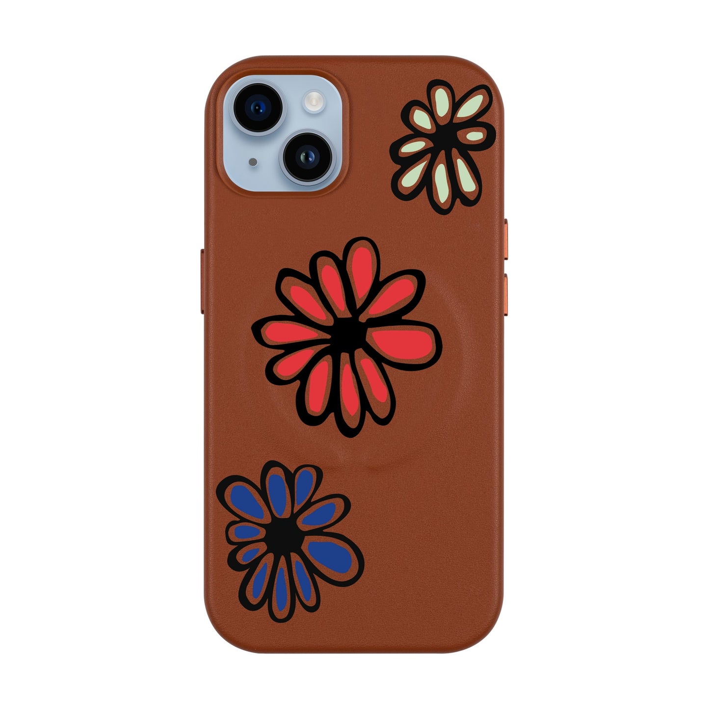 FLORIST-iPhone 14 Plus Leather Kılıf MagSafe Özellikli