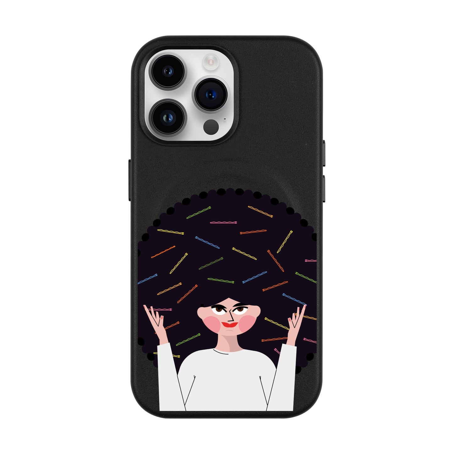 TANGLES OF HAPPINESS-iPhone 14 Pro Max Leather Kılıf MagSafe Özellikli