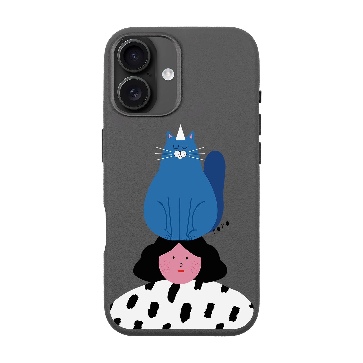 NAUGHTY CAT-iPhone 16 Leather Premium Kılıf MagSafe Özellikli