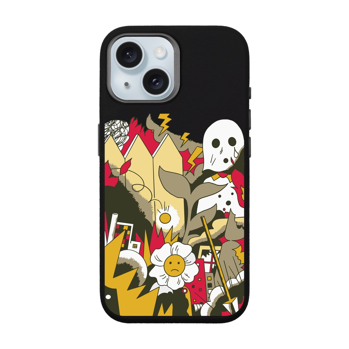 EVERYTHING IS BURNING-iPhone 15 Leather Premium Kılıf MagSafe Özellikli