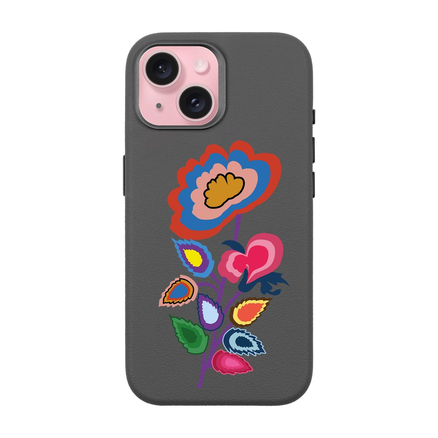 KNITTED FLOWER-iPhone 15 Leather Premium Kılıf MagSafe Özellikli