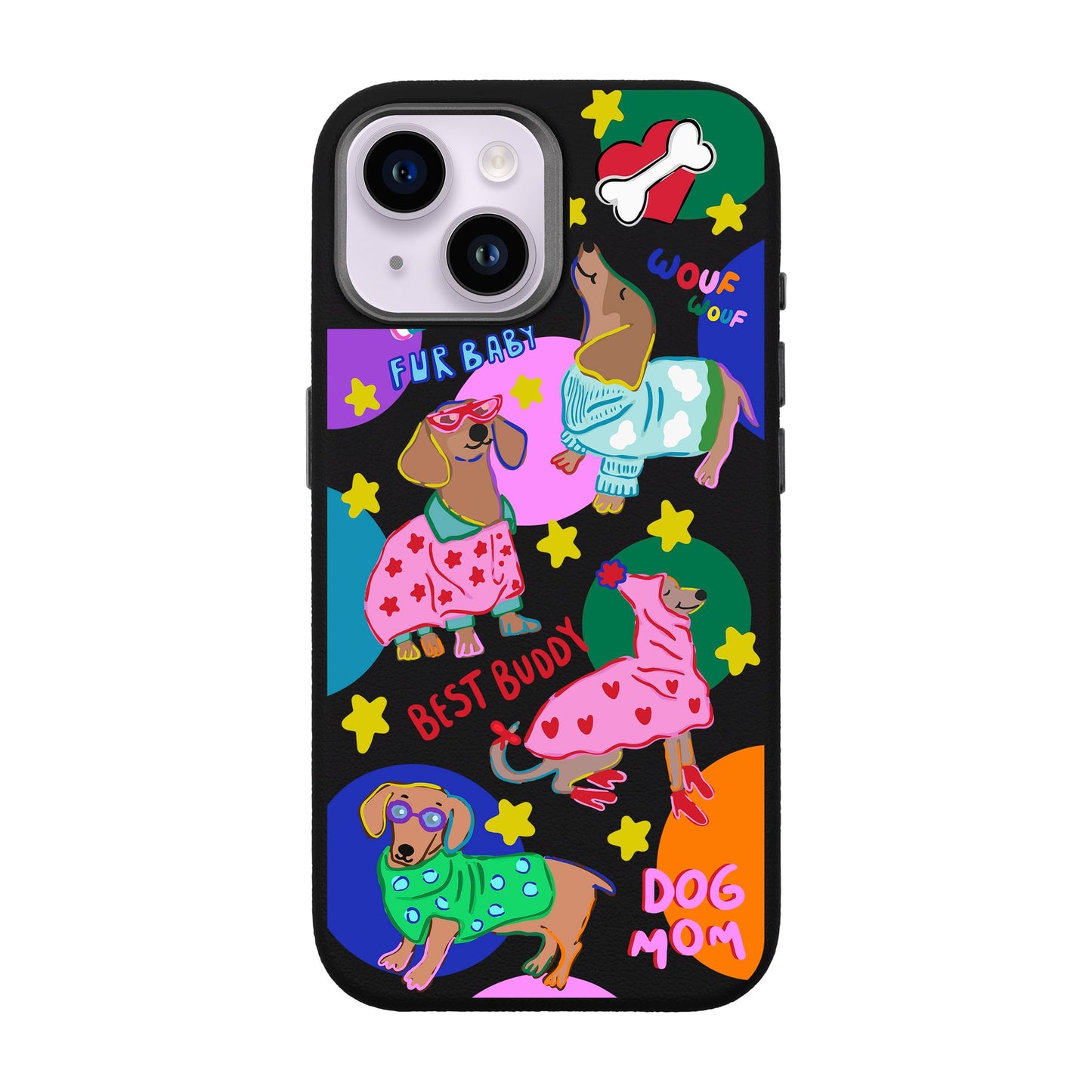 DOG MOM-iPhone 13 Leather Premium Kılıf MagSafe Özellikli
