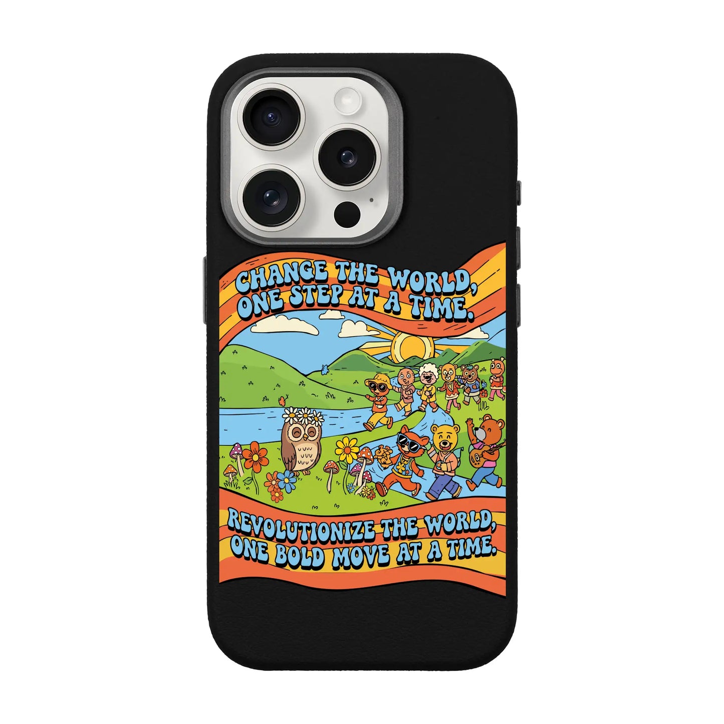 CHANGE THE WORLD-iPhone 15 Pro Leather Premium Kılıf MagSafe Özellikli