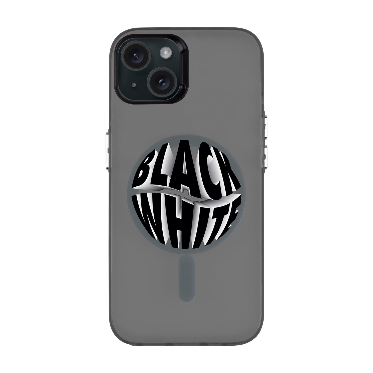 BLACK WHITE-iPhone 15 Plus Hold Kılıf MagSafe Özellikli