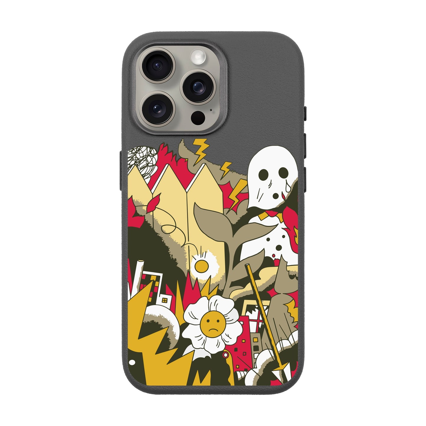 EVERYTHING IS BURNING-iPhone 15 Pro Max Leather Premium Kılıf MagSafe Özellikli