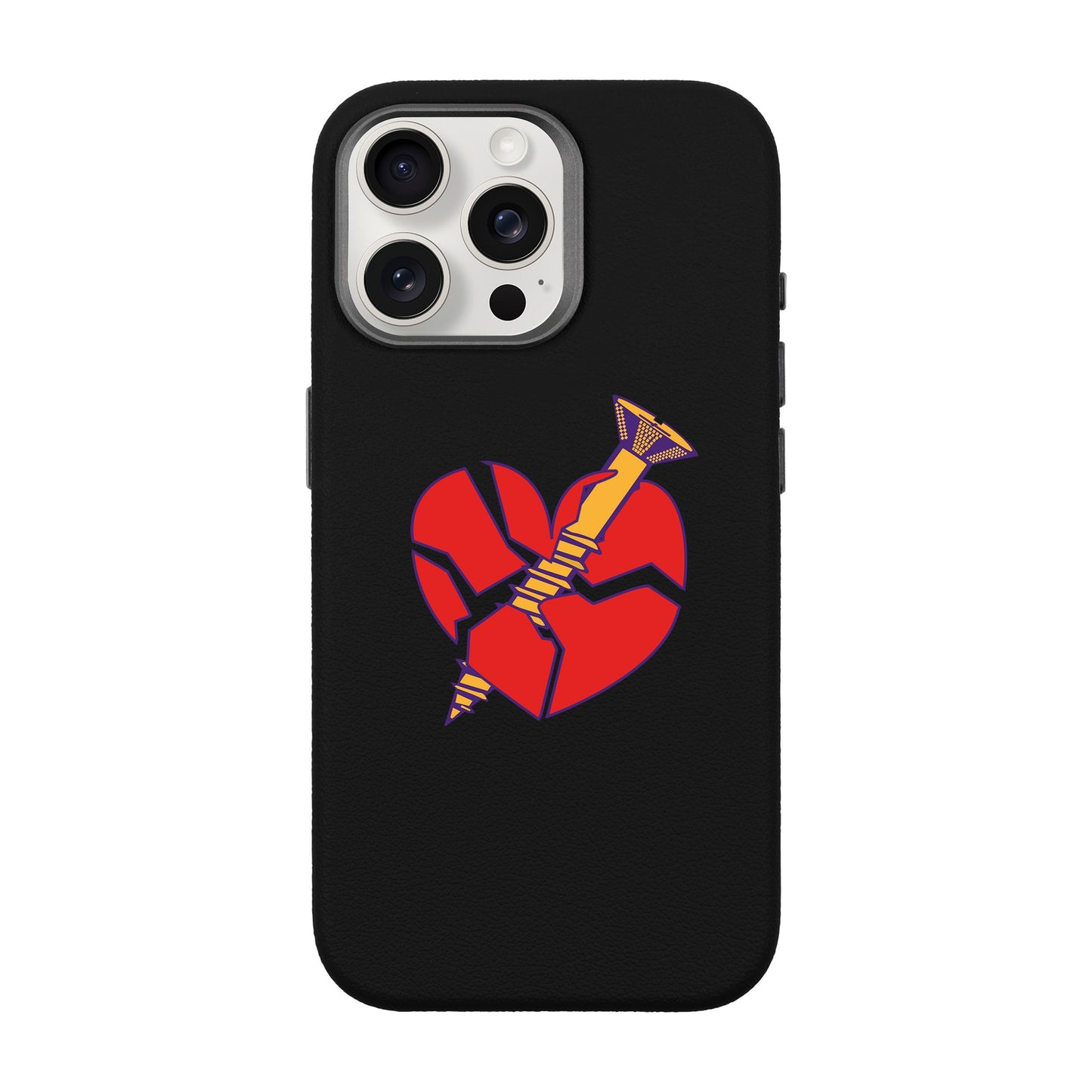 BROKEN HEART-iPhone 15 Pro Max Leather Premium Kılıf MagSafe Özellikli
