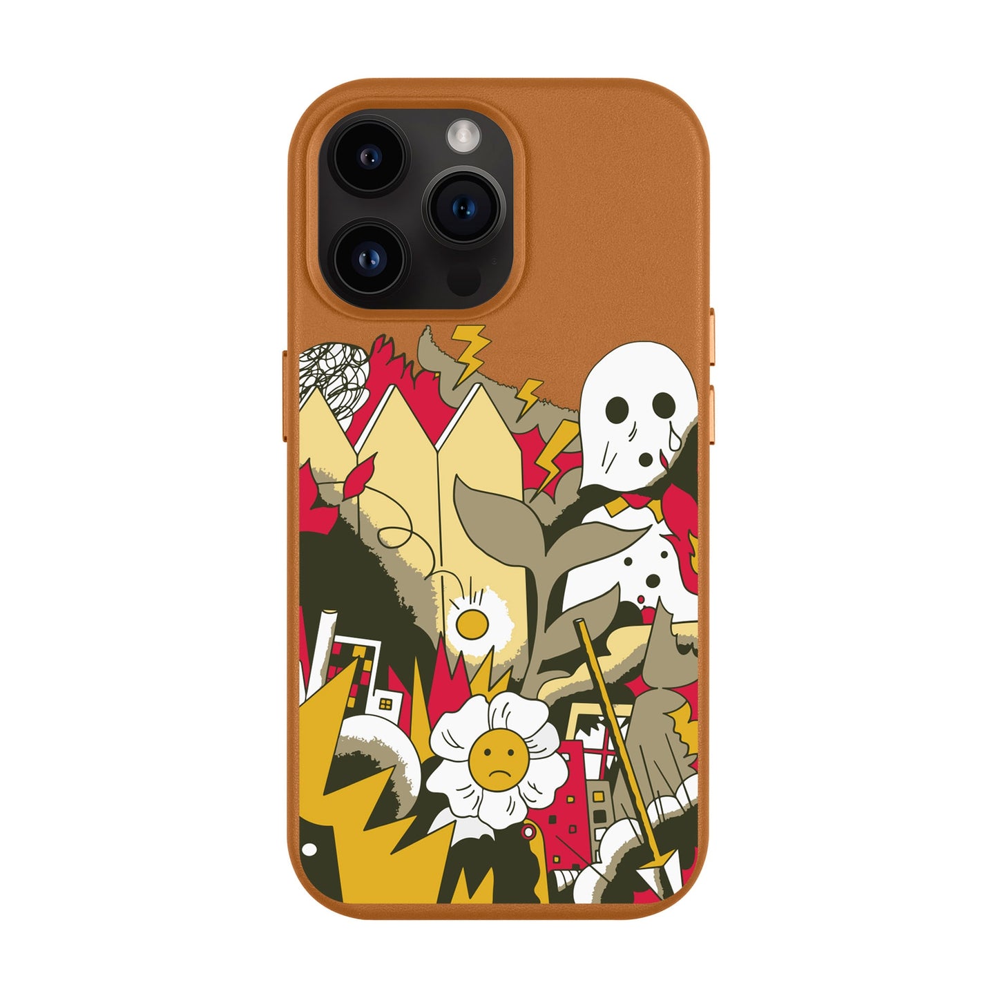 EVERYTHING IS BURNING-iPhone 14 Pro Max Leather Kılıf MagSafe Özellikli