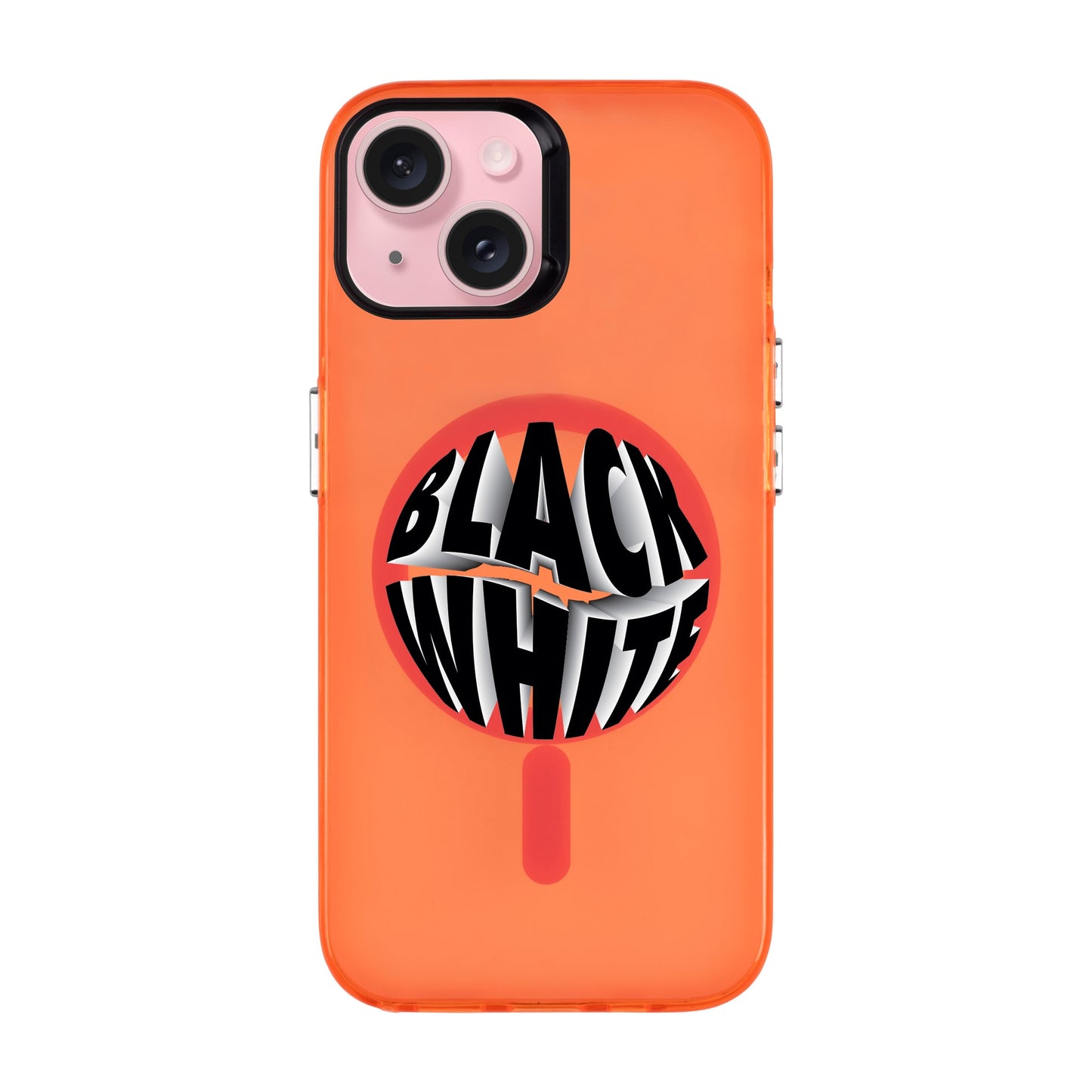 BLACK WHITE-iPhone 15 Hold Kılıf MagSafe Özellikli