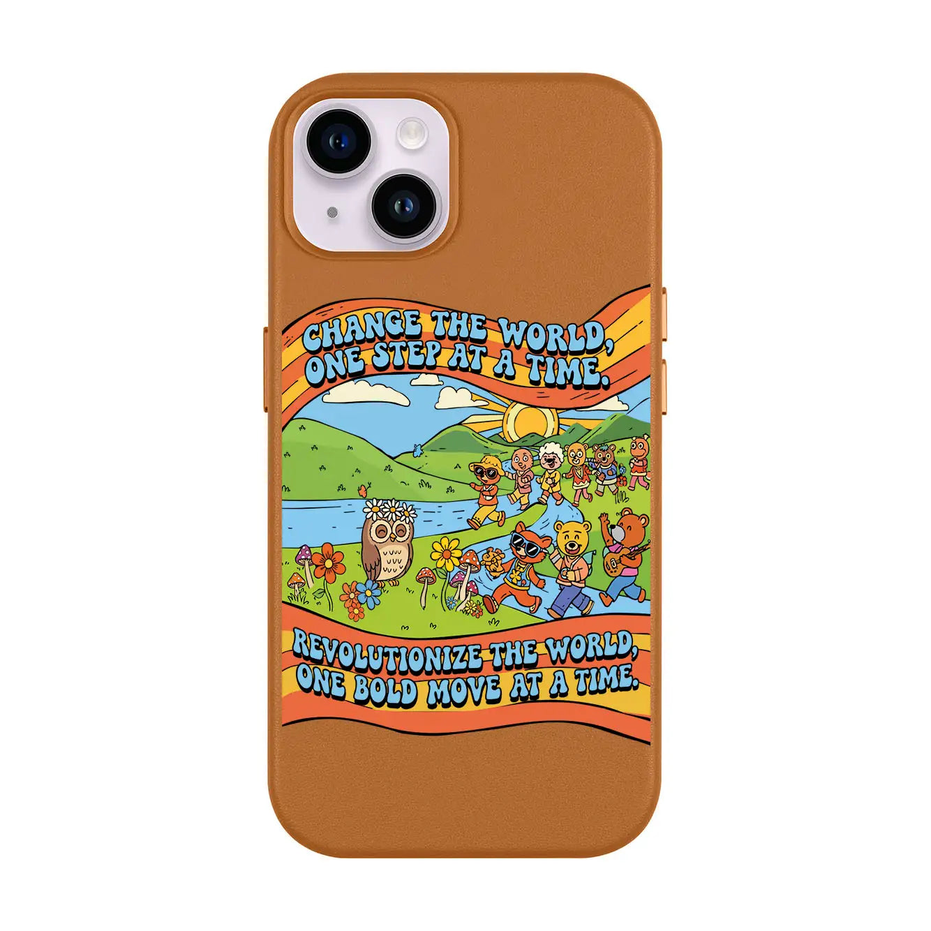 CHANGE THE WORLD-iPhone 14 Plus Leather Kılıf MagSafe Özellikli