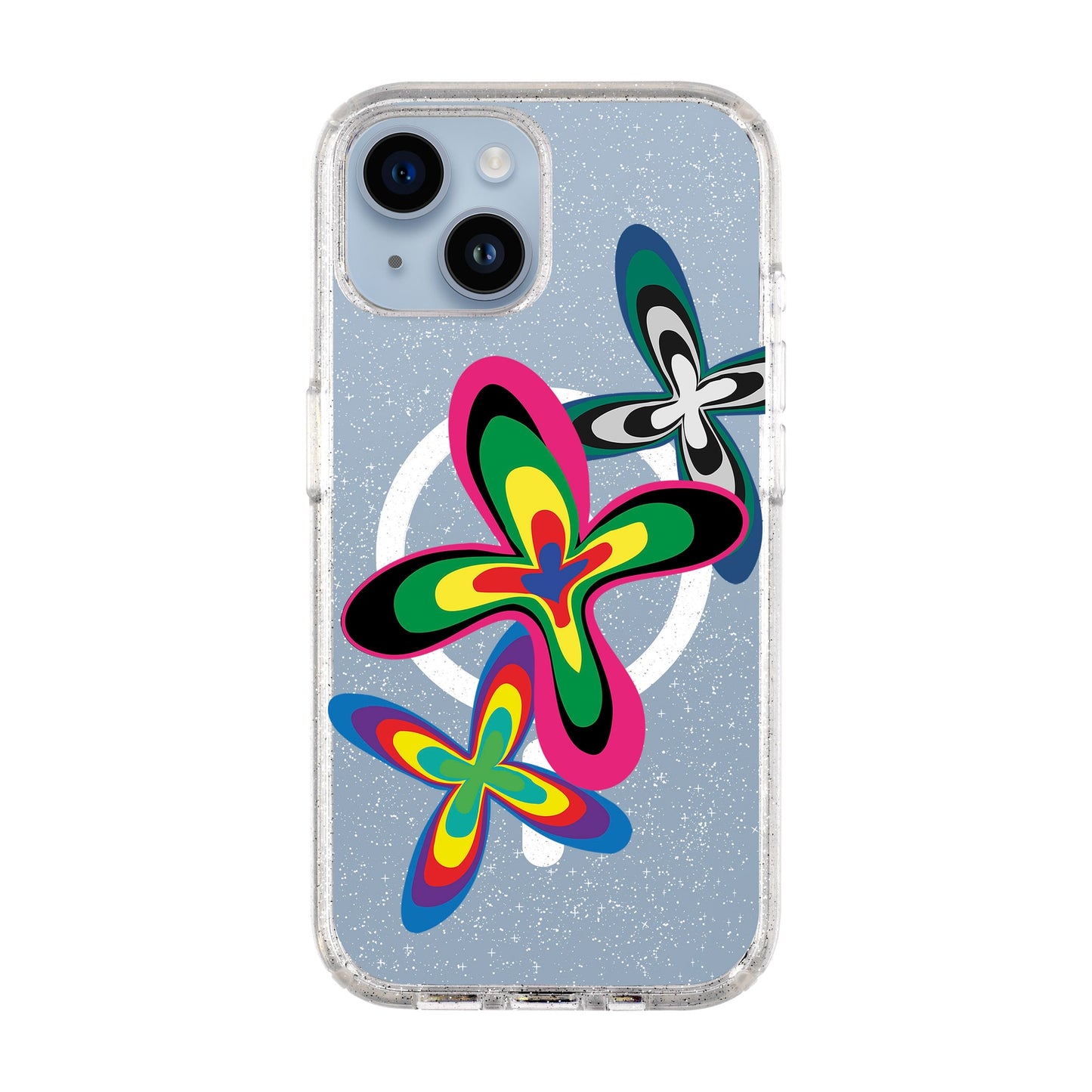 COLOR FLOWER-iPhone 14 Shiny Kılıf MagSafe Özellikli