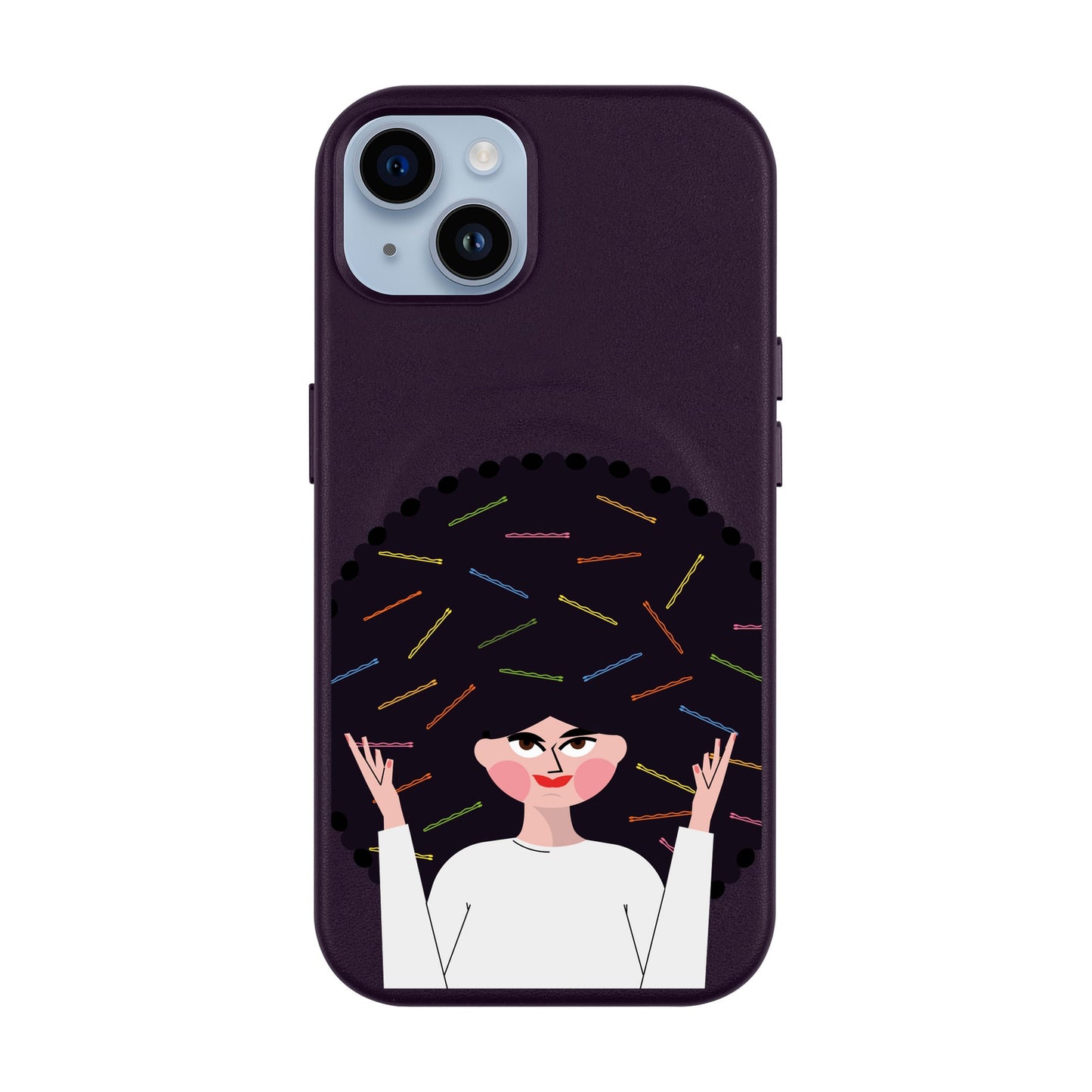 TANGLES OF HAPPINESS-iPhone 14 Plus Leather Kılıf MagSafe Özellikli