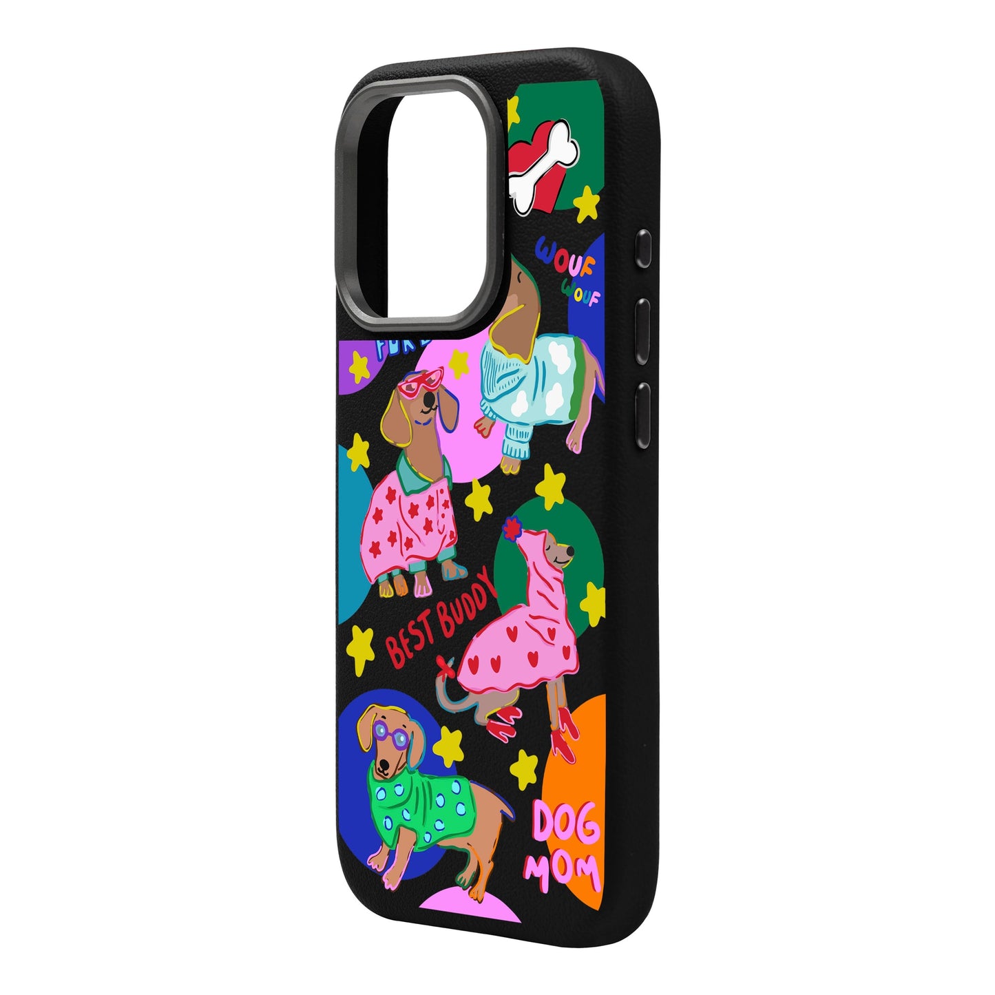 DOG MOM-iPhone 16 Plus Leather Premium Kılıf MagSafe Özellikli