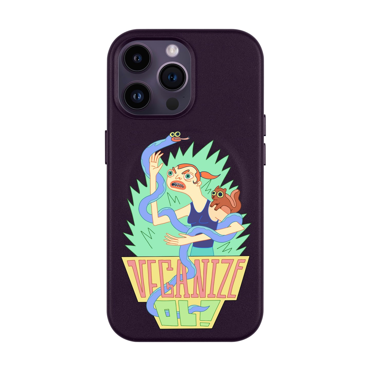 VEGANİZE-iPhone 14 Pro Max Leather Kılıf MagSafe Özellikli