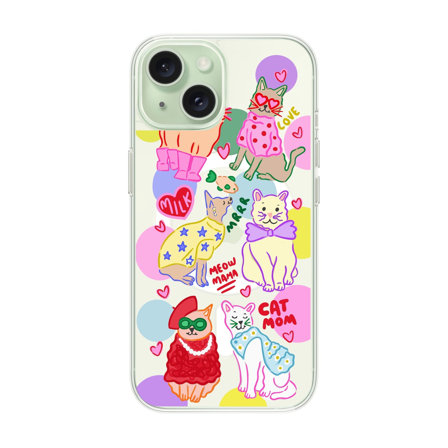 CAT MOM-iPhone 15 Solid Kılıf MagSafe Özellikli