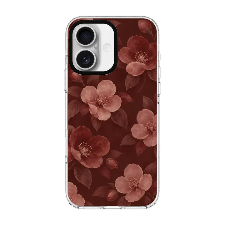 BURGUNDY BLOOM-Clear Kılıf MagSafe Özellikli - iPhone 17