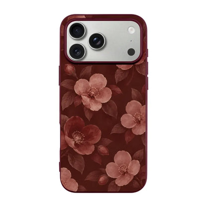 BURGUNDY BLOOM-Ultra Silikon Kılıf-iPhone 18 Pro
