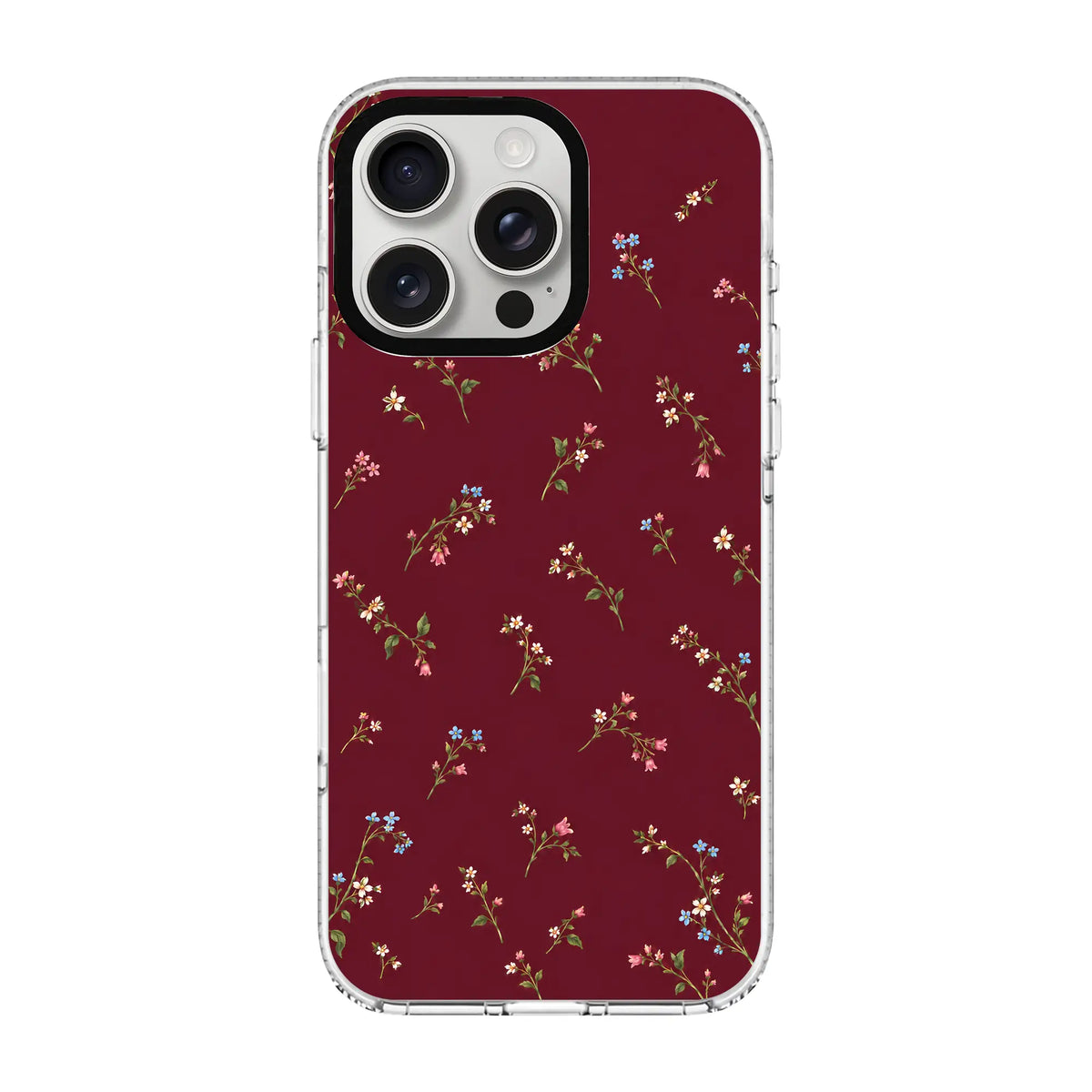 BURGUNDY MEADOW-Clear Kılıf MagSafe Özellikli - iPhone 12 Pro Max