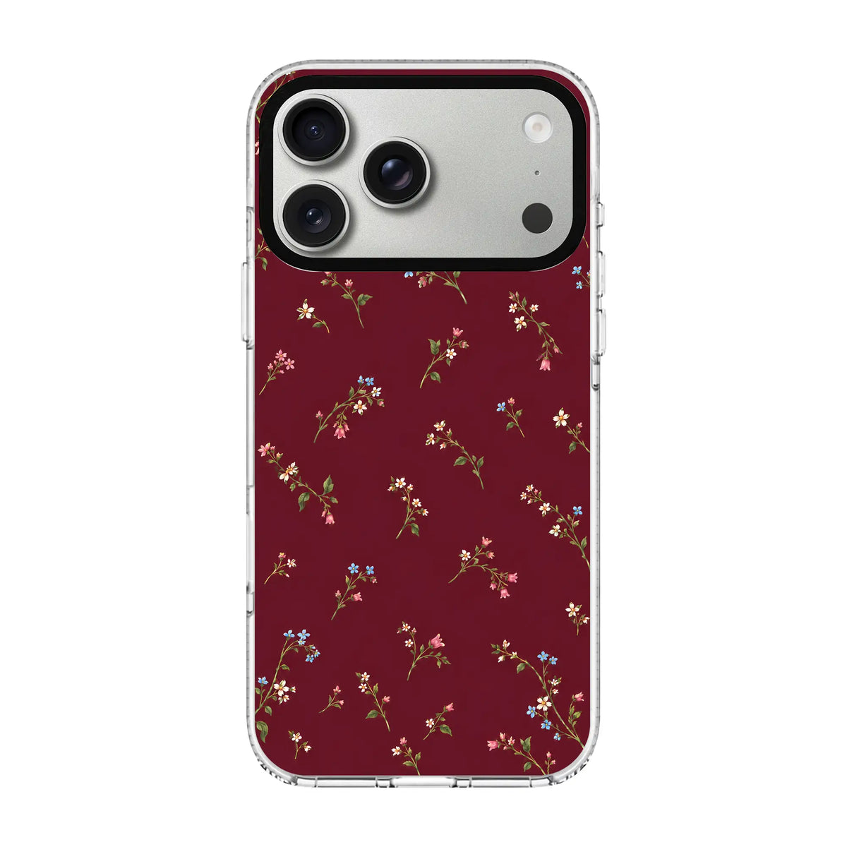 BURGUNDY MEADOW-Clear Kılıf MagSafe Özellikli - iPhone 18 Pro Max
