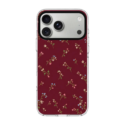 BURGUNDY MEADOW-Clear Kılıf MagSafe Özellikli - iPhone 18 Pro Max