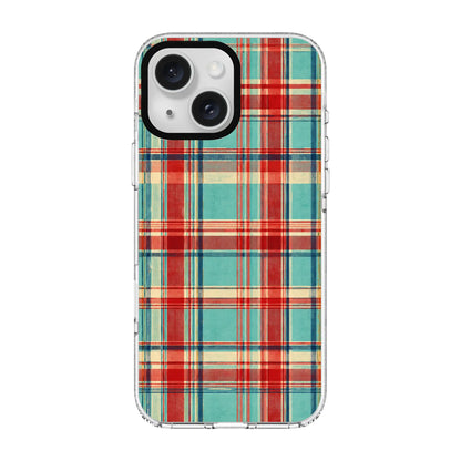 CORAL PLAID-Clear Kılıf MagSafe Özellikli - iPhone 14 Plus