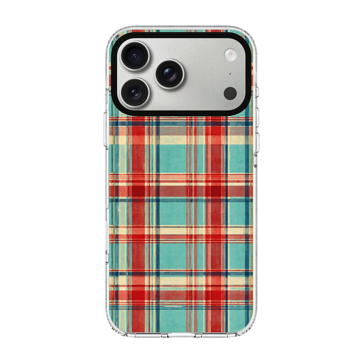 CORAL PLAID-Clear Kılıf MagSafe Özellikli - iPhone 17 Pro Max