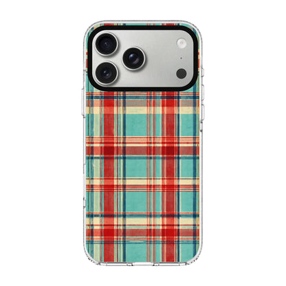 CORAL PLAID-Clear Kılıf MagSafe Özellikli - iPhone 17 Pro Max