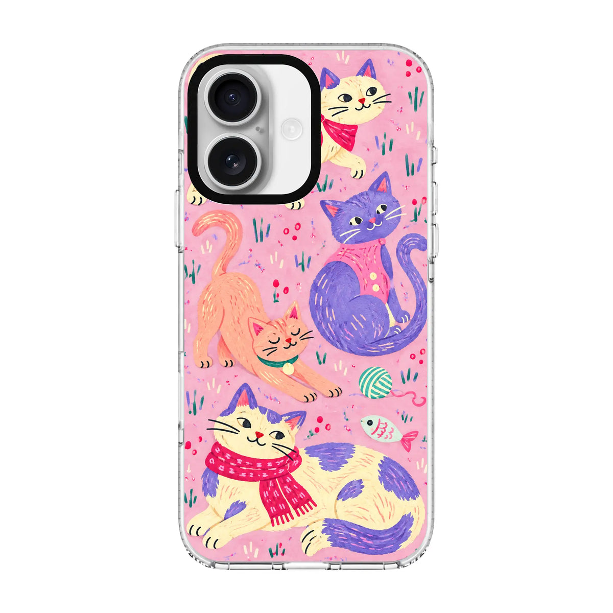 PASTEL CAT-Clear Kılıf MagSafe Özellikli - iPhone 16 Plus