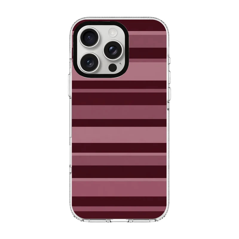 ROSEWOOD STRIPES-Clear Kılıf MagSafe Özellikli - iPhone 12 Pro Max