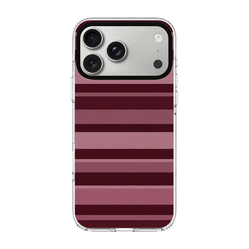 ROSEWOOD STRIPES-Clear Kılıf MagSafe Özellikli - iPhone 17 Pro
