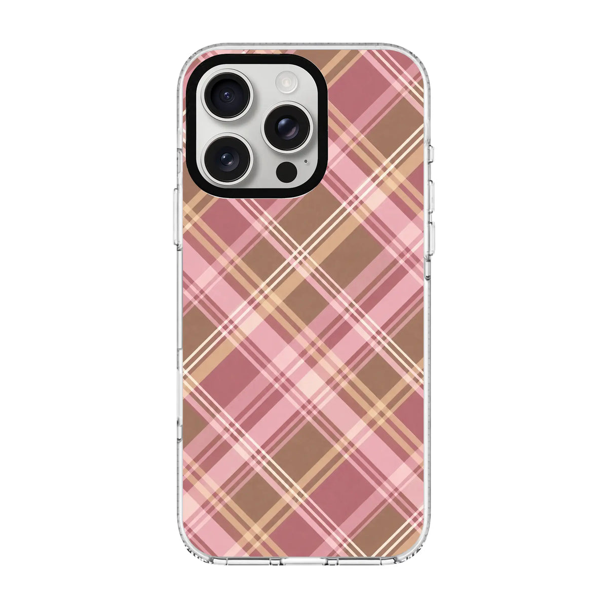 ROSY PLAID-Clear Kılıf MagSafe Özellikli - iPhone 12 Pro