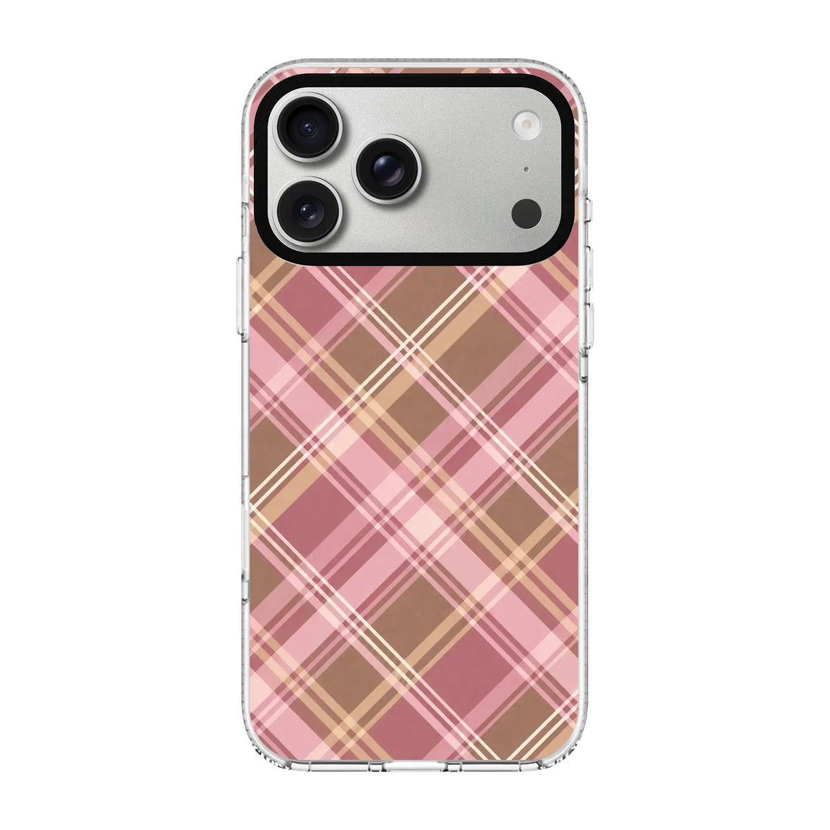 ROSY PLAID-Clear Kılıf MagSafe Özellikli - iPhone 17 Pro