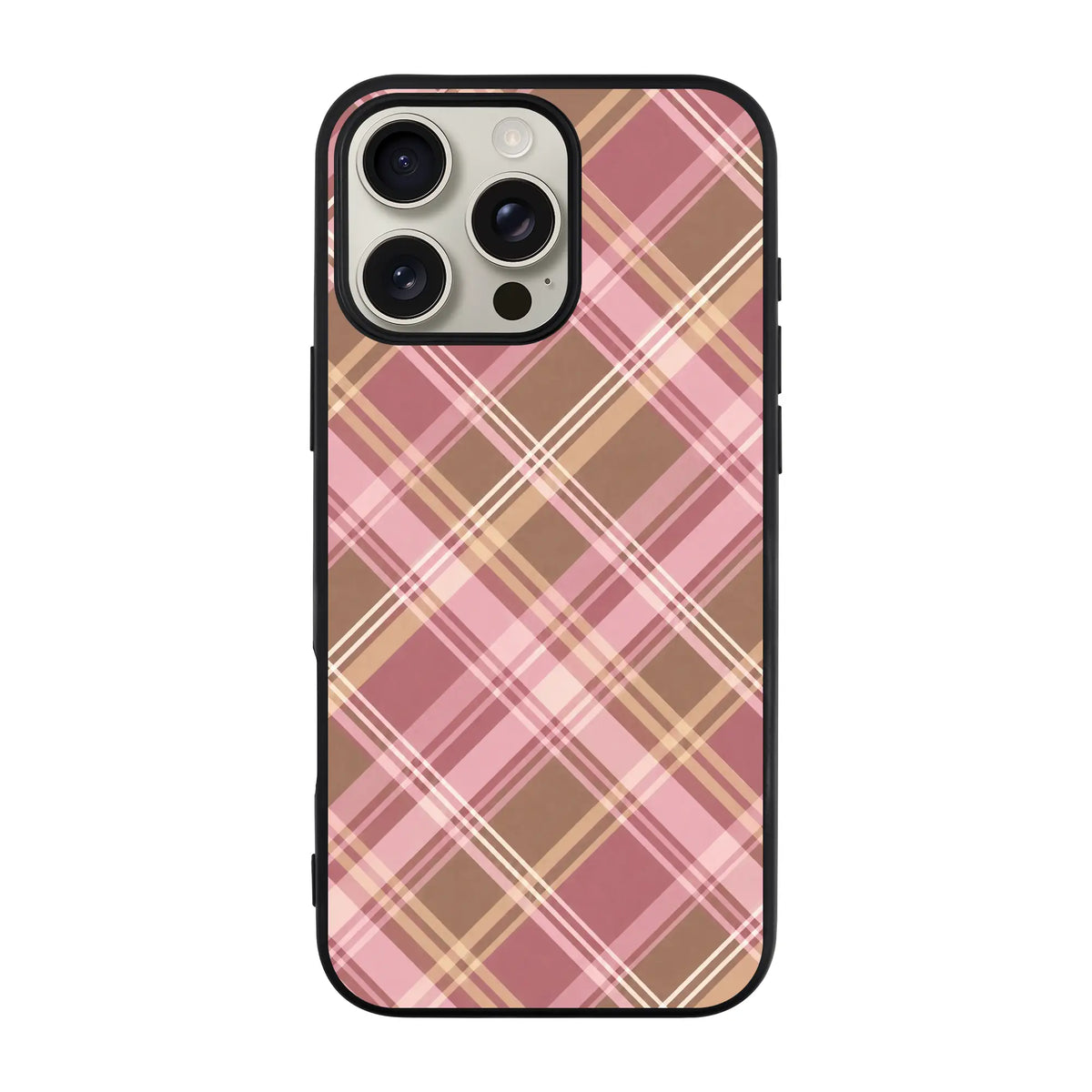 ROSY PLAID-Ultra Silikon Kılıf-iPhone 12 Pro Max
