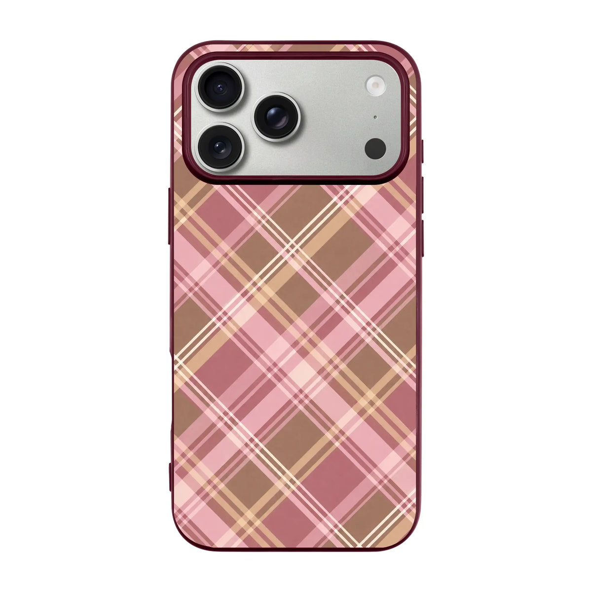 ROSY PLAID-Ultra Silikon Kılıf-iPhone 18 Pro