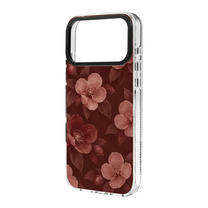 BURGUNDY BLOOM-Clear Kılıf MagSafe Özellikli - iPhone 17 Pro