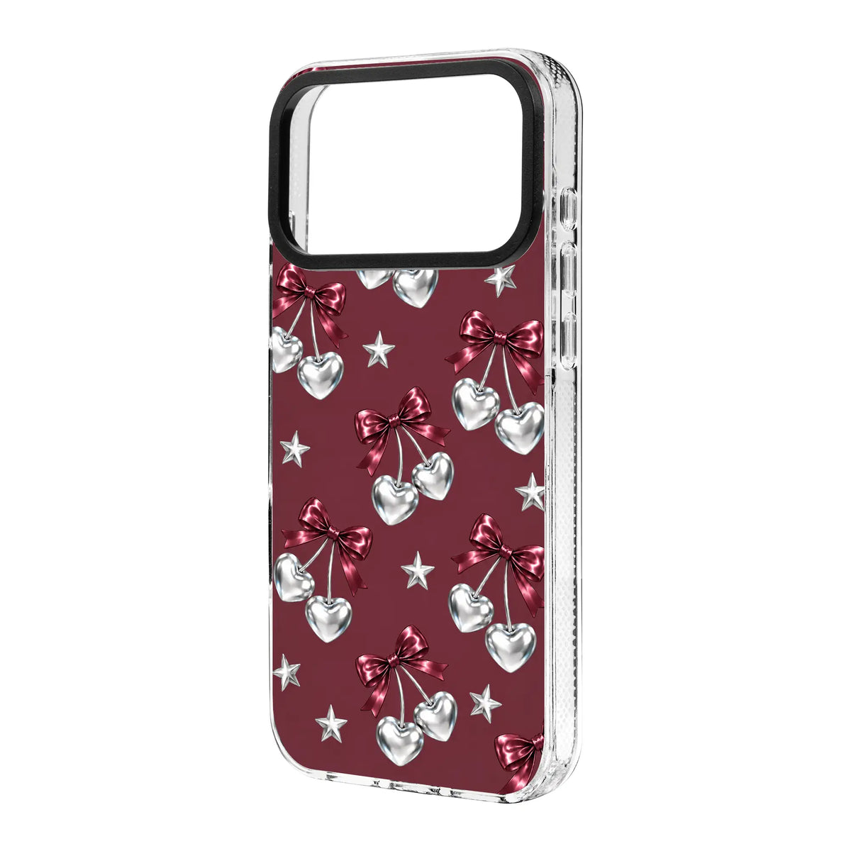 BURGUNDY CHARM-Clear Kılıf MagSafe Özellikli - iPhone 18 Pro