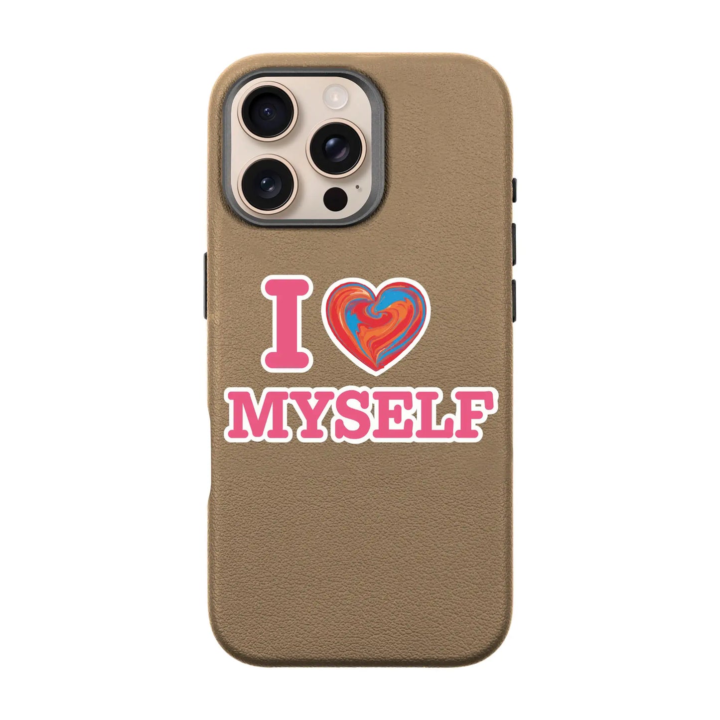 I LOVE MYSELF-Leather Premium Kılıf MagSafe Özellikli - iPhone 16 Pro Max