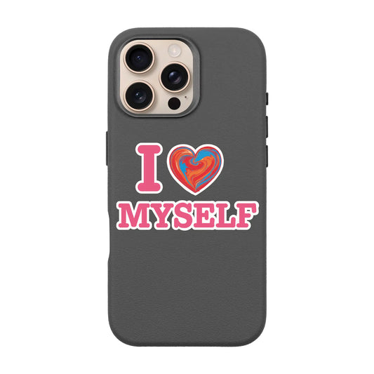 I LOVE MYSELF-Leather Premium Kılıf MagSafe Özellikli - iPhone 15