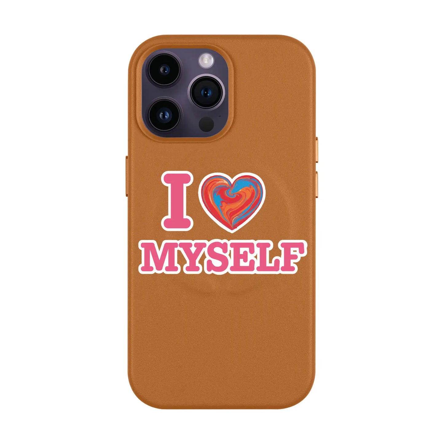 I LOVE MYSELF-Leather Kılıf MagSafe Özellikli - iPhone 14 Pro